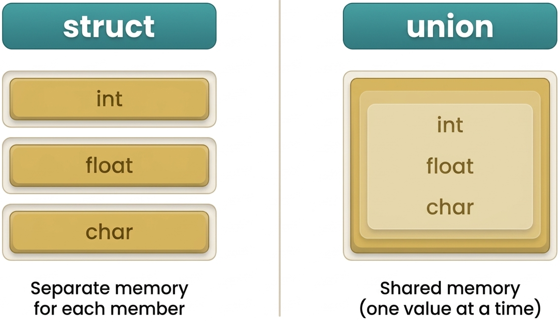 Struct vs Union in C
